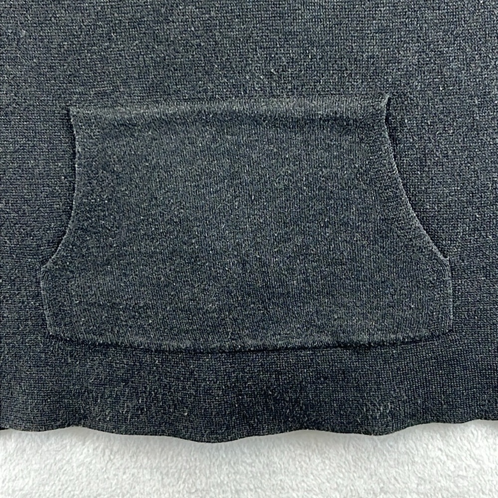 Caslon Women’s Tunic Sweater Size M Black/Gray Cotton/Acrylic Kangaroo Pocket - Picture 5 of 10